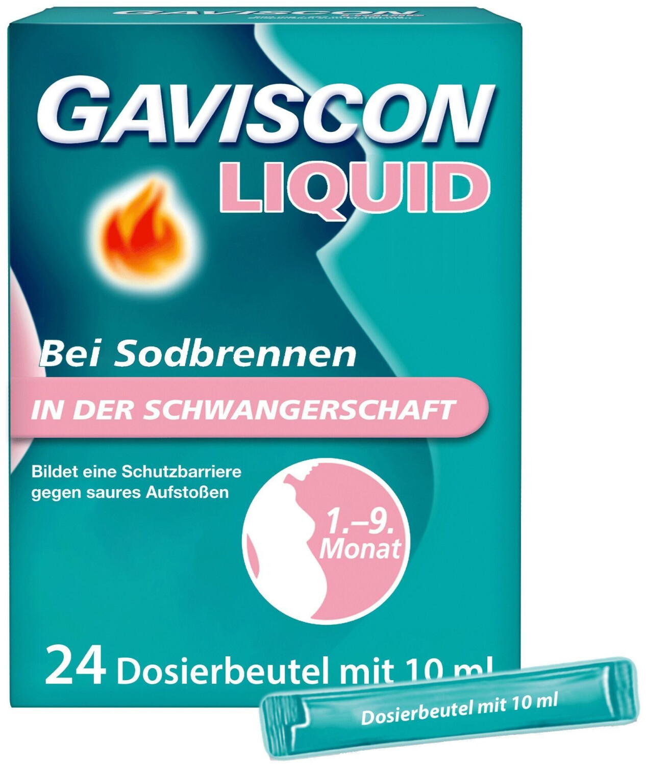 Gaviscon Liquidin der Schwangerschaft 500mg/267mg/160mg Suspension