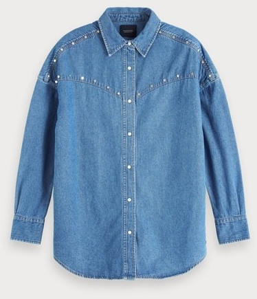 Scotch & Soda Oversize-Deninshirt with Nieten indigo (155882)