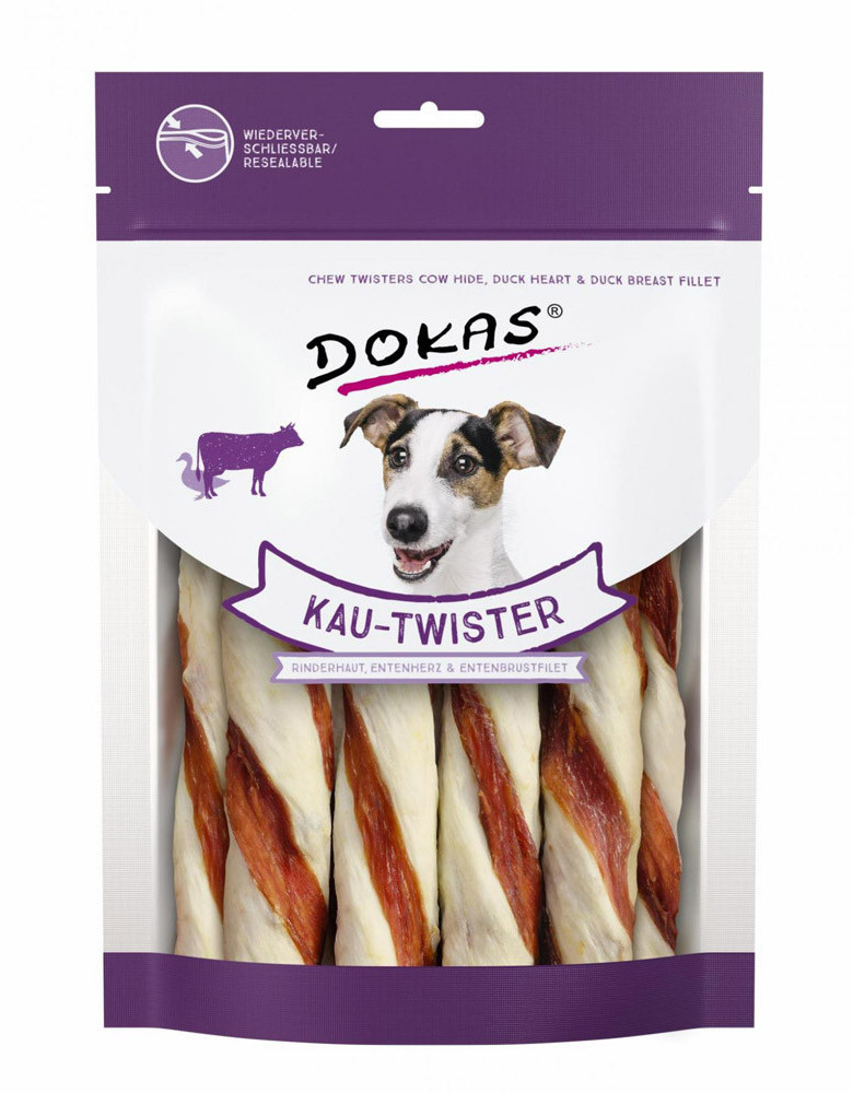 Dokas Chew Twister Beef Skin Duck Heart and Duck Brest 200g