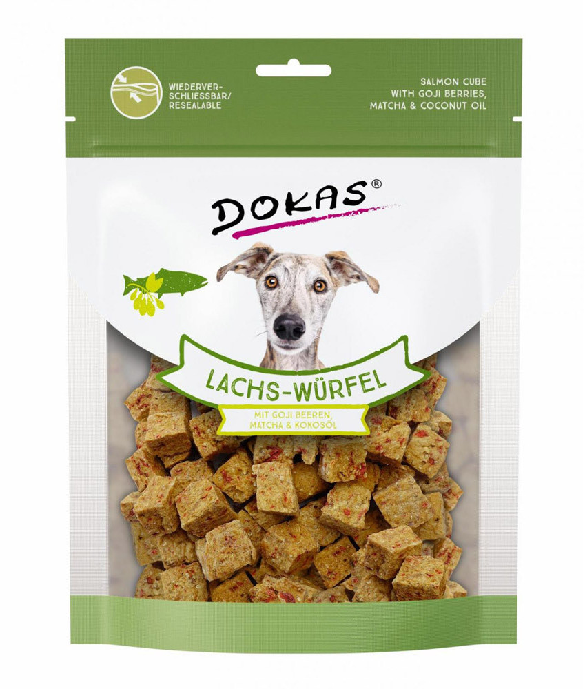 Dokas Salmon CUbes with Goji Berries and Coconut Oil 150g