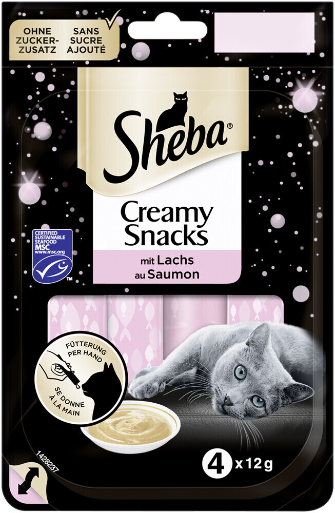 Sheba Creamy Snacks with Salmon MSC 4 x 12g