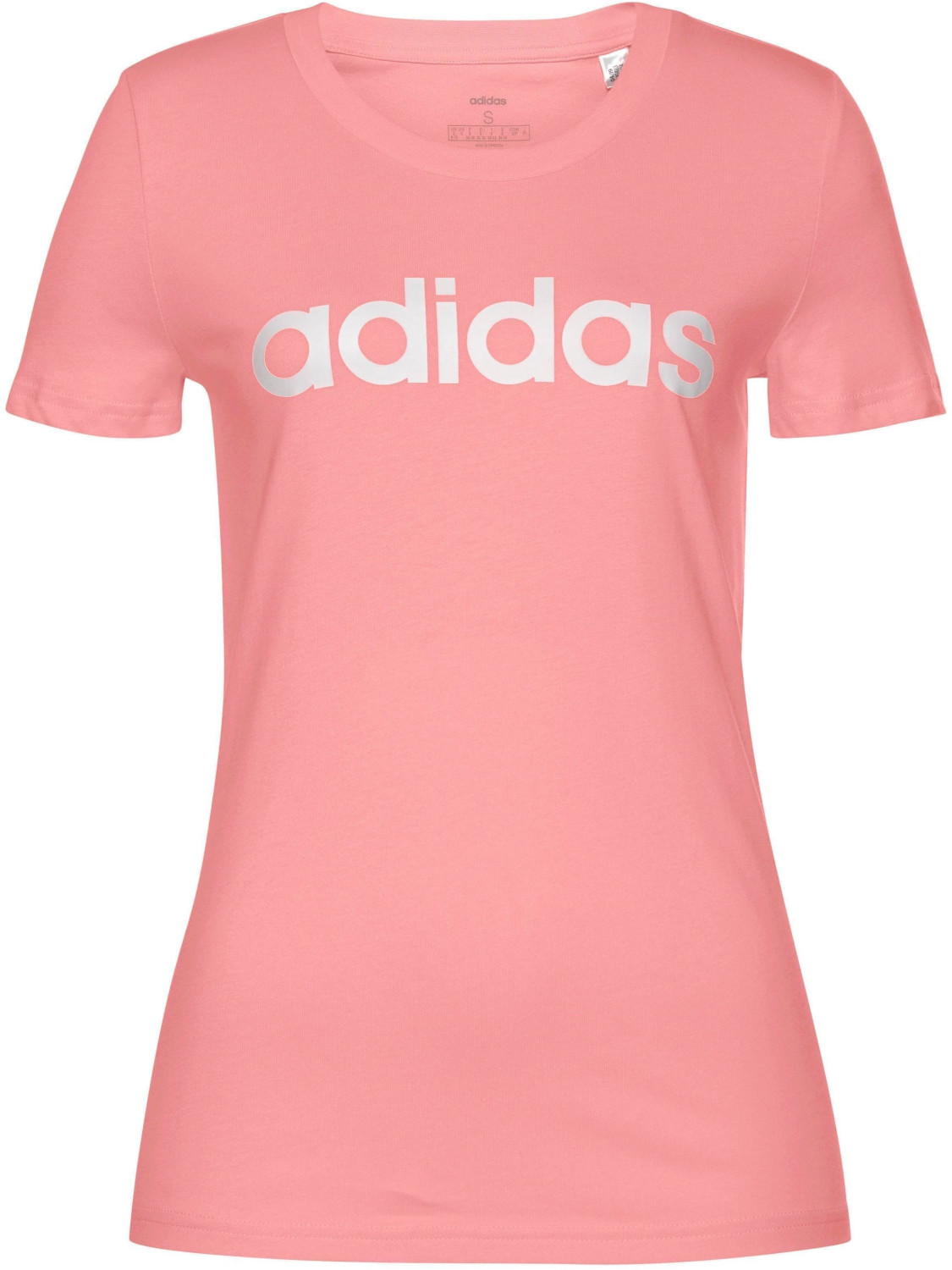 Adidas Women's Essentials Linear Tee glory pink/white (FM6423)