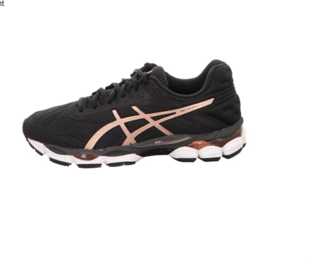 black and rose gold asics womens