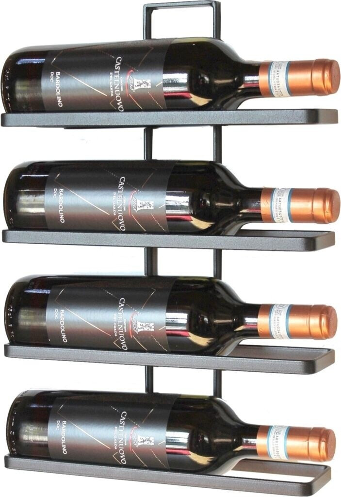 DanDiBo 1x Wine rack metal black wall 4-Wine expandable bottle rack