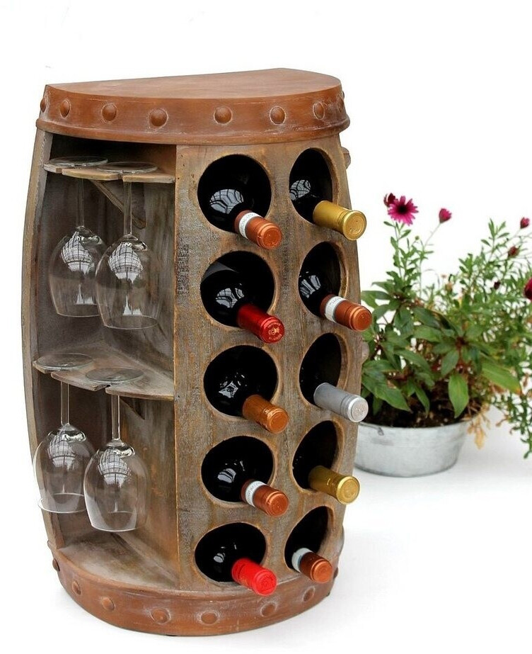 DanDiBo Wine rack wine barrel 1547 side table cabinet barrel wooden 65 cm wine bar bar