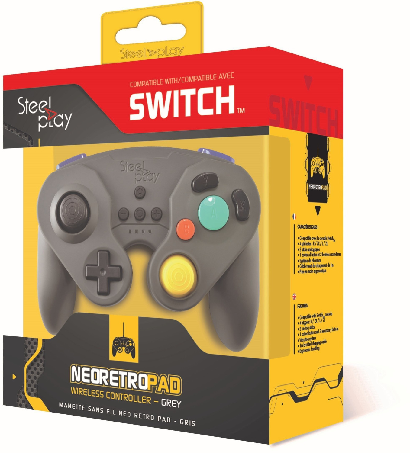 Steelplay Manette Neo Retro Pad sans fil Switch gris