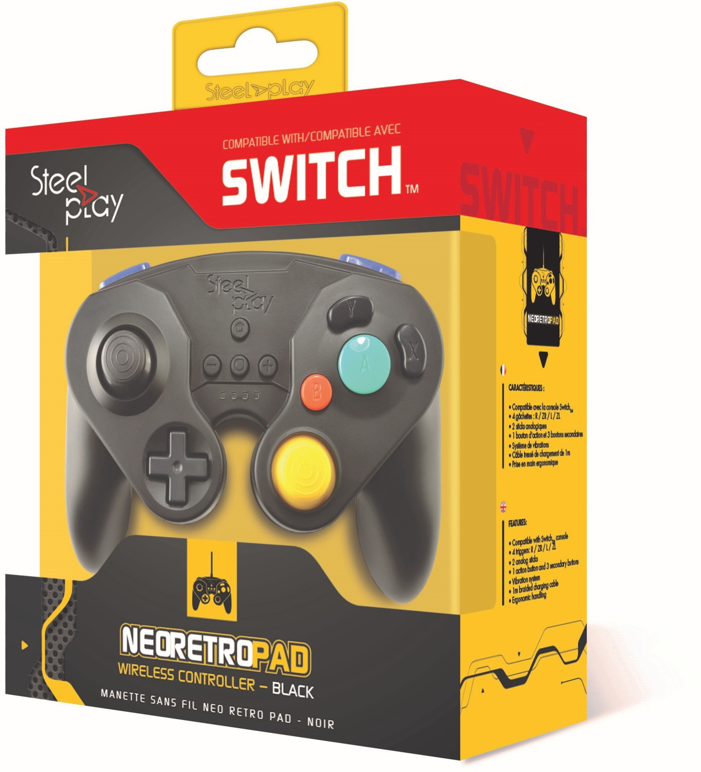 Steelplay Manette Neo Retro Pad sans fil Switch noire