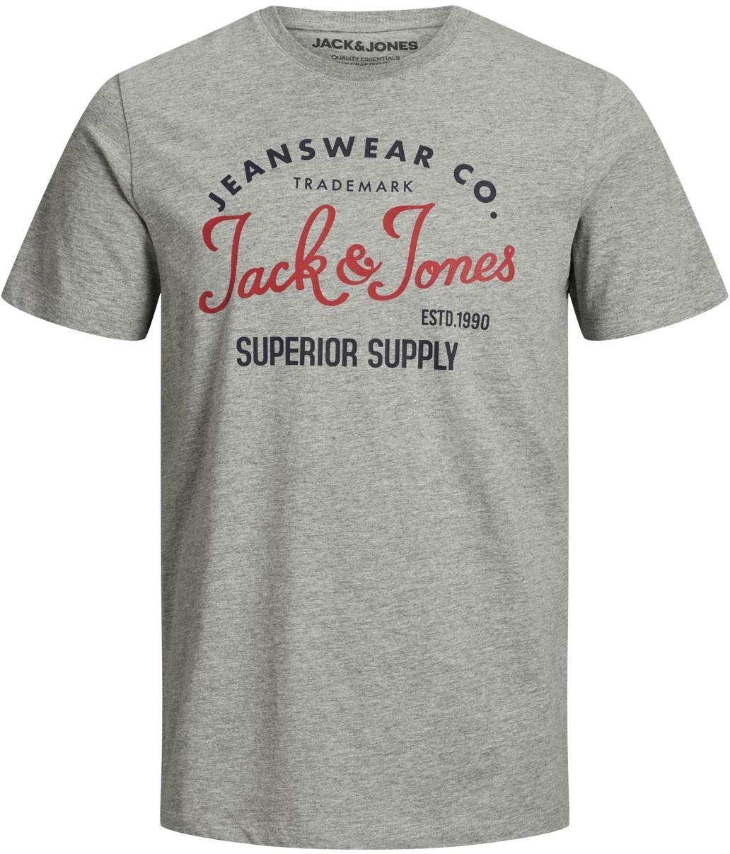 Jack & Jones Logo Tee SS Crew Neck (12164848) light grey melange