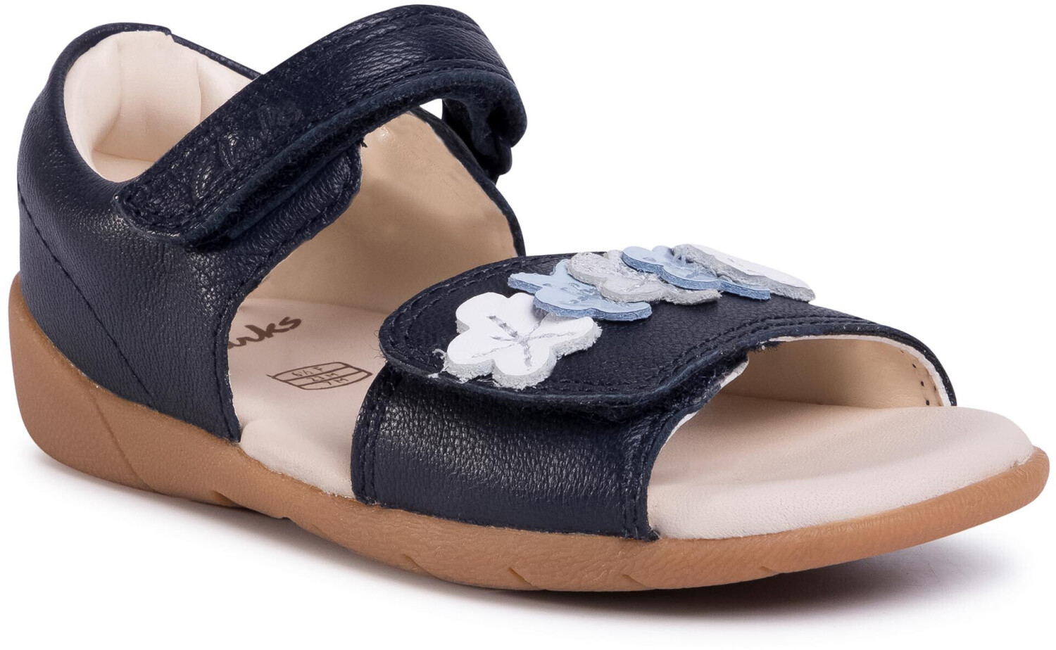 Clarks Zora Finch T 261505346 navy leather