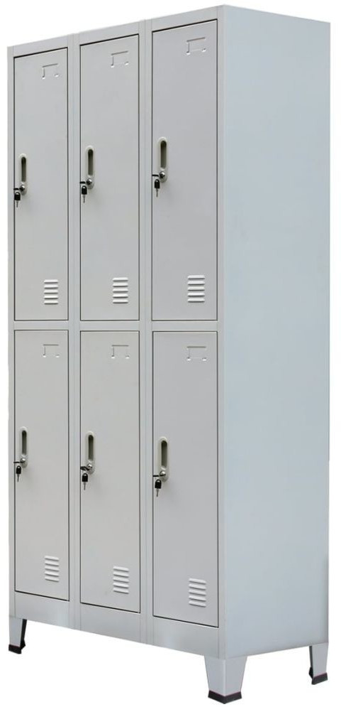VidaXL Armoire à casiers 6 compartiments 90 x 45 x 180 gris (20156)