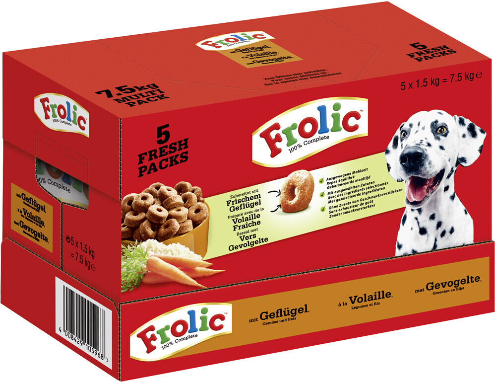 Frolic with poultry vegetables and rice 5 x 1,5kg multipack
