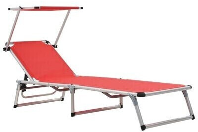 vidaXL Folding Sun Lounger red