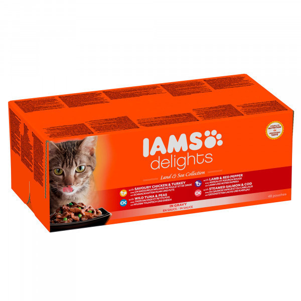 IAMS Cat Naturally Land & Sea Collektion in Gravy 48x85g