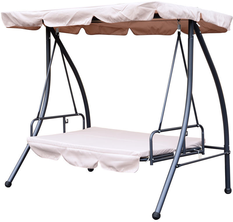Outsunny Balancelle de jardin convertible 200 x 125 x 170 cm