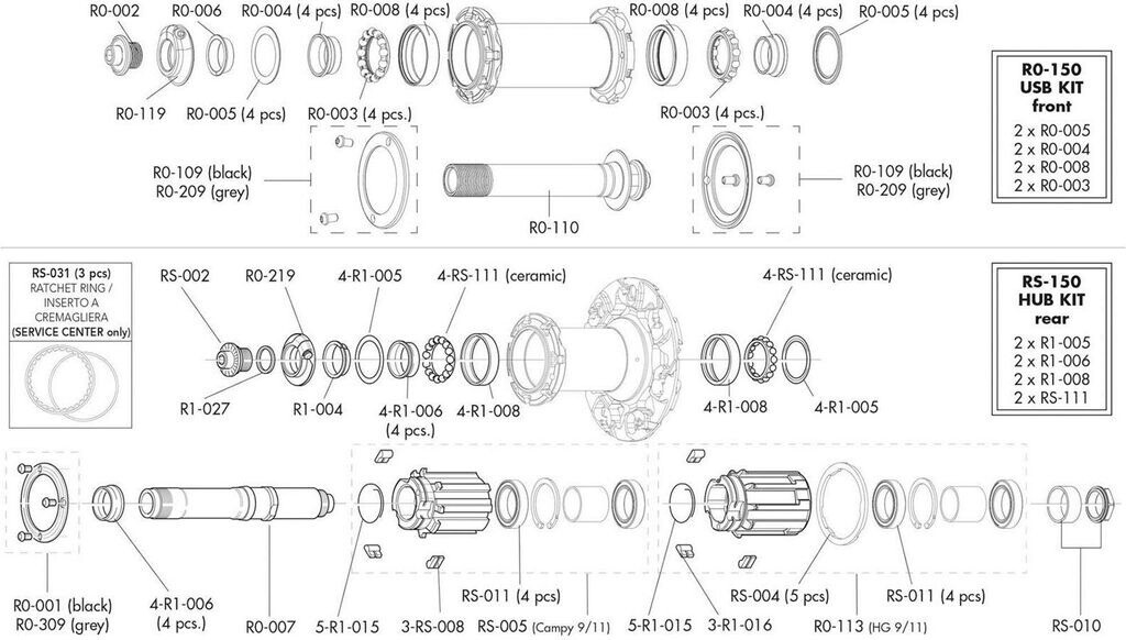 Fulcrum Racing Zero carbon replacement spokes model 2015-2017 black VR / HR left