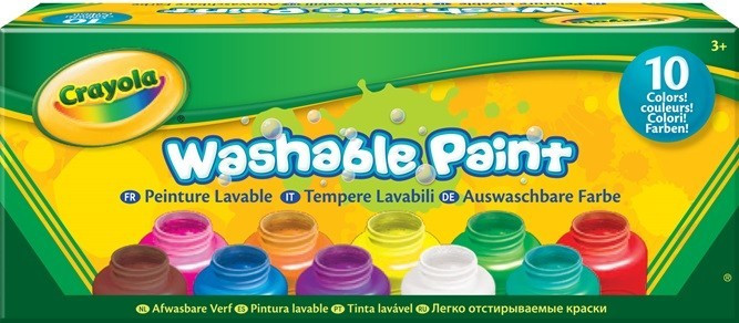 Crayola - 10 pots de peinture lavable - boîte française - Peinture et  accessoires - 256325.006