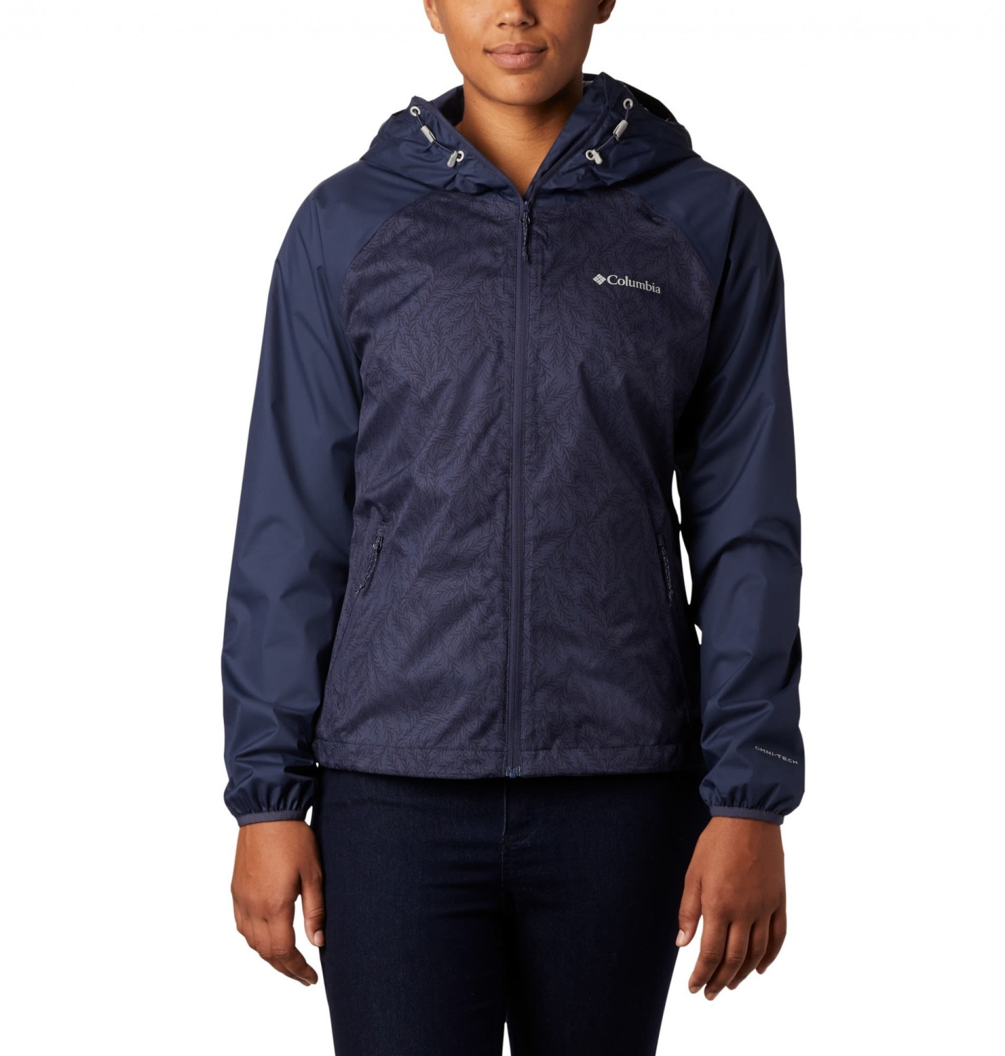 Columbia Ulica Rain Jacket Women nocturnal/nocturnal ferny ferns print