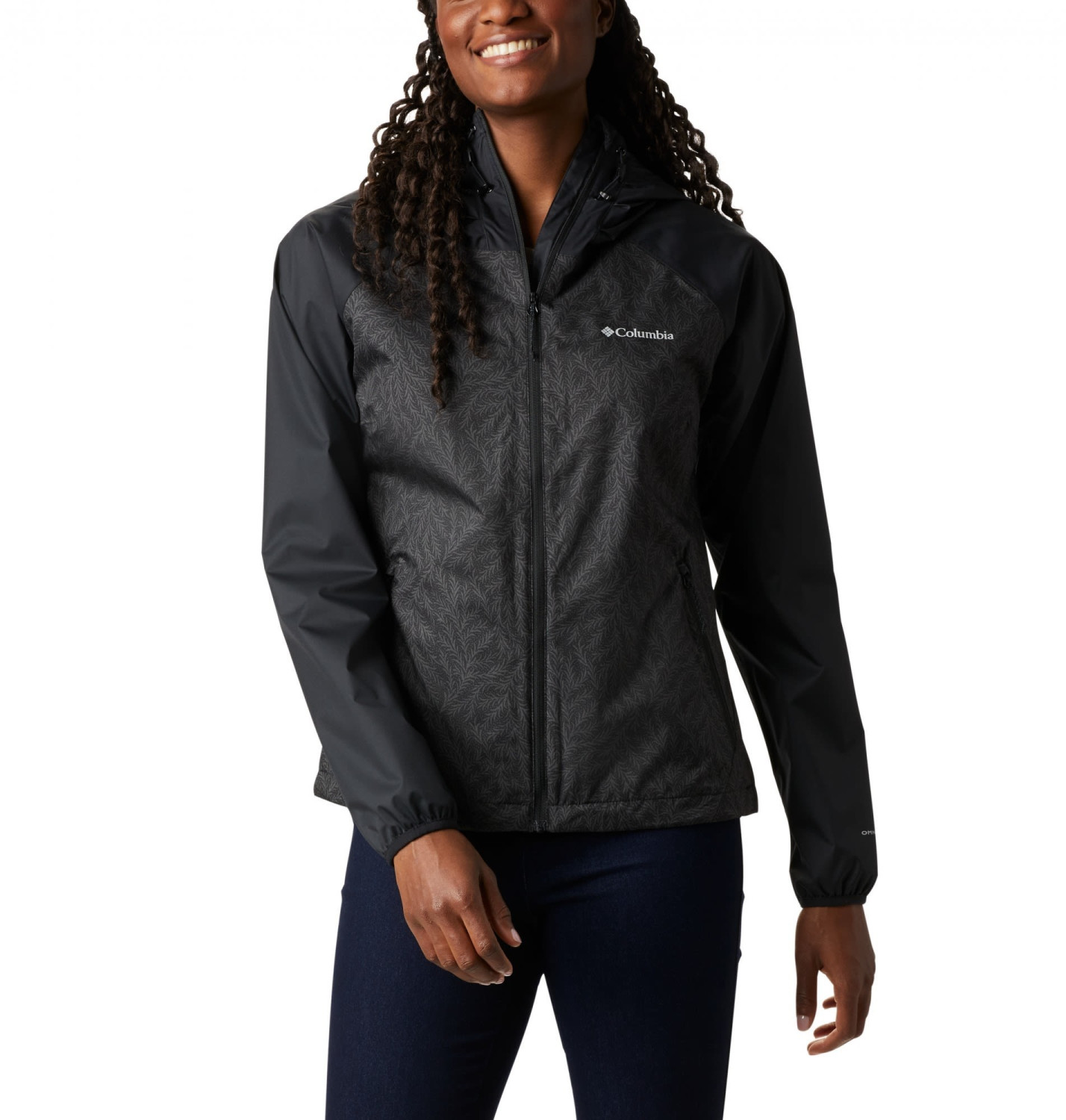 Columbia Ulica Rain Jacket Women black/black ferny ferns print