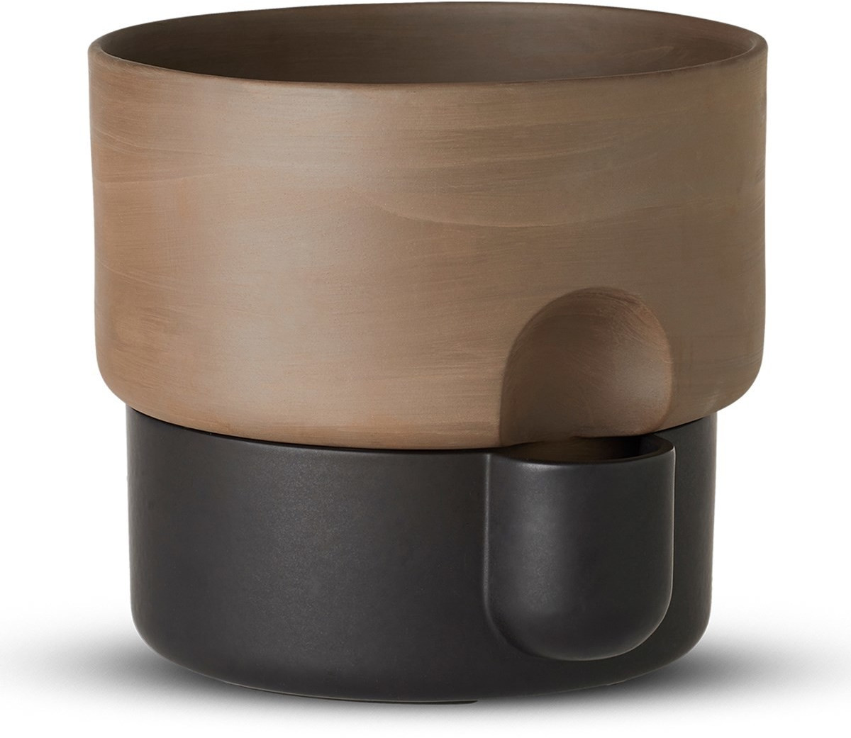 Northern Oasis Self-Watering Flowerpot Brown Terracotta/Black Large