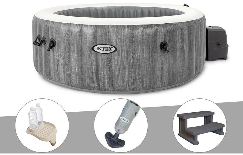 Intex PureSpa Baltik 4 places + porte-boisson + aspirateur + escalier