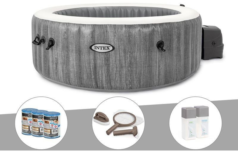 Intex PureSpa Baltik 4 places + 6 filtres + kit d'entretien + kit traitement brome