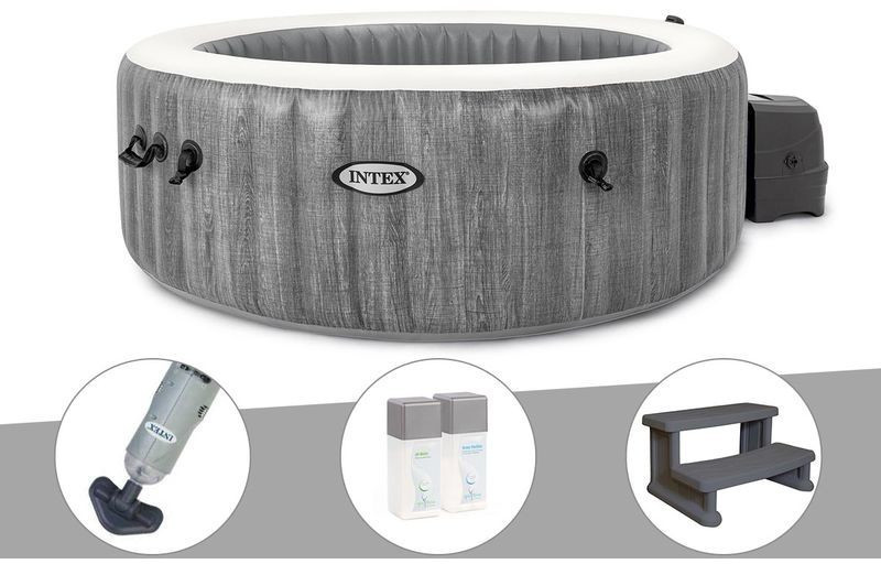 Intex PureSpa Baltik 6 places + aspirateur + kit traitement brome + escalier