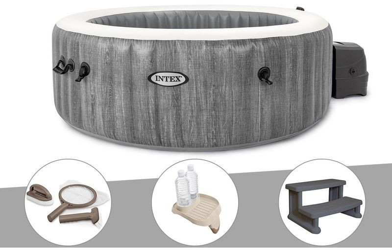 Intex PureSpa Baltik 6 places + kit d'entretien + porte-boisson + escalier