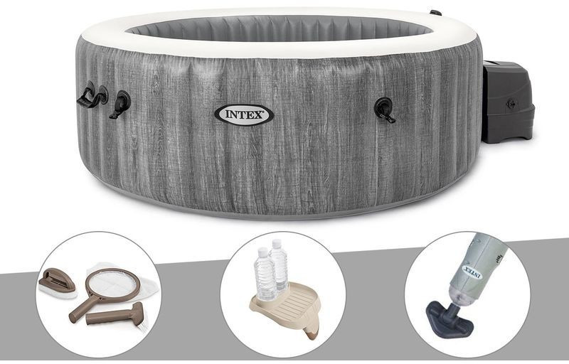 Intex PureSpa Baltik 6 places + kit d'entretien + porte-boisson + aspirateur