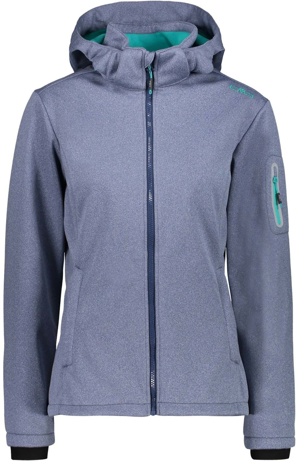 CMP Softshell Jacket Zip Hood Women (39A5006M) blue melange