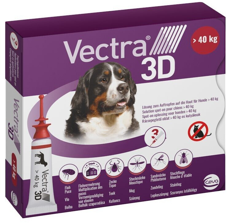 Ceva Vectra 3D Solution spot-on pour chiens >40 kg