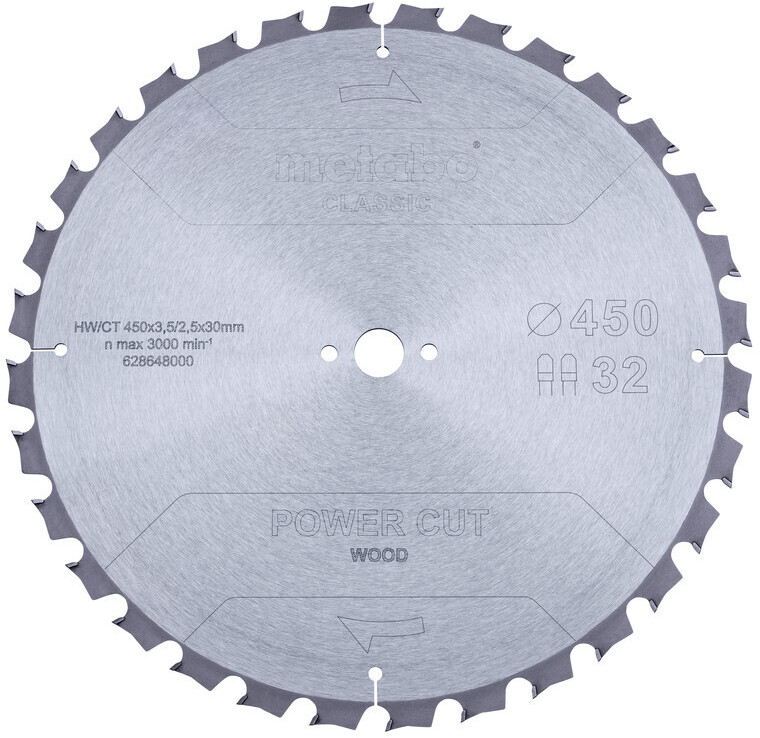 Metabo power cut wood - classic 450 x 30 x 3,5 mm 15° Z32 (628648000)