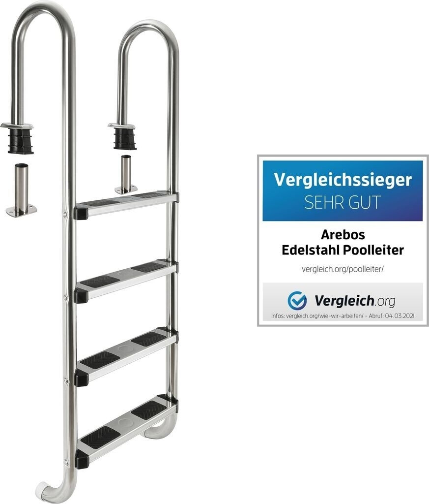 Arebos Set up pool ladder 4 levels
