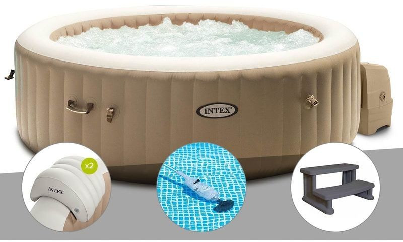Intex PureSpa Sahara 6 places + appuie-têtes + aspirateur + escalier