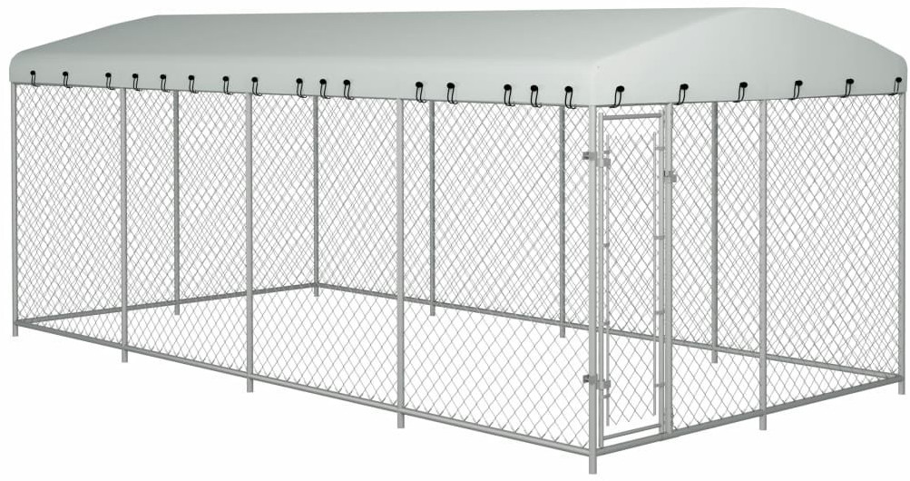 VidaXL Chenil extérieur avec toit 8 x 4 x 2 m (144937)
