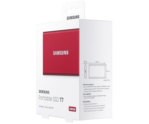 Disque dur SSD externe SAMSUNG Portable 500go T7 rouge métallique