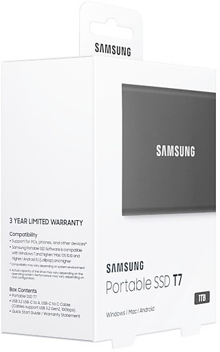 Samsung Portable SSD T7 1TB grau ab 89,90 € (Februar 2024 Preise) |  Preisvergleich bei | SSD-Festplatten