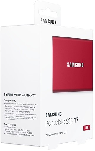 SAMSUNG SSD externe T7 USB type C coloris rouge 1 To - La Poste