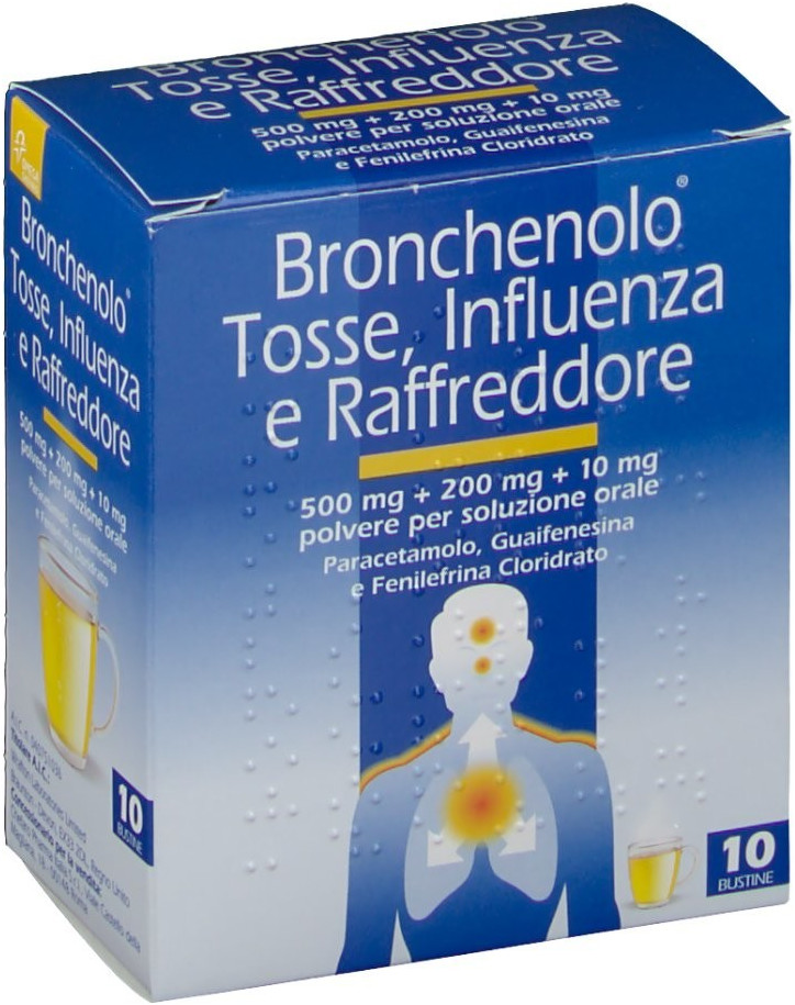 Bronchenolo Tosse Influenza Raffreddore 500 Mg + 200 Mg (10 bust) a € 3