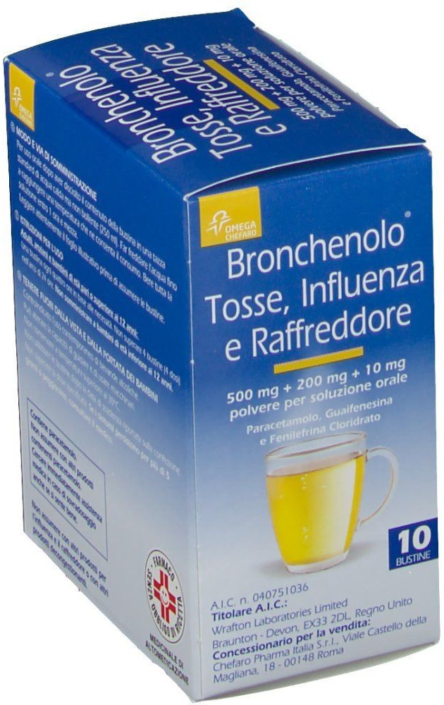 Bronchenolo Tosse Influenza Raffreddore 500 Mg + 200 Mg (10 bust) a € 3