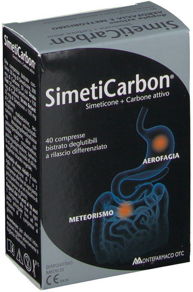 Simeticarbon Carbone Attivo Compresse (40 cpr) a € 11,59 (oggi)