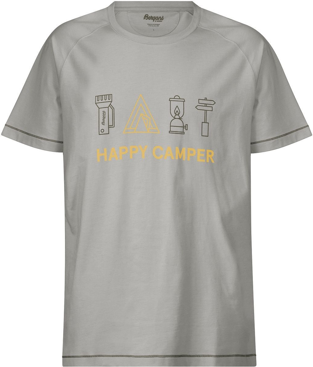 Bergans Happy Camper Tee light green mud/waxed yellow