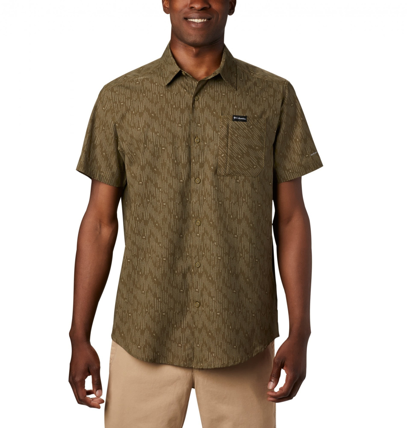Columbia Men's Triple Canyon Short Sleeve new olive maze