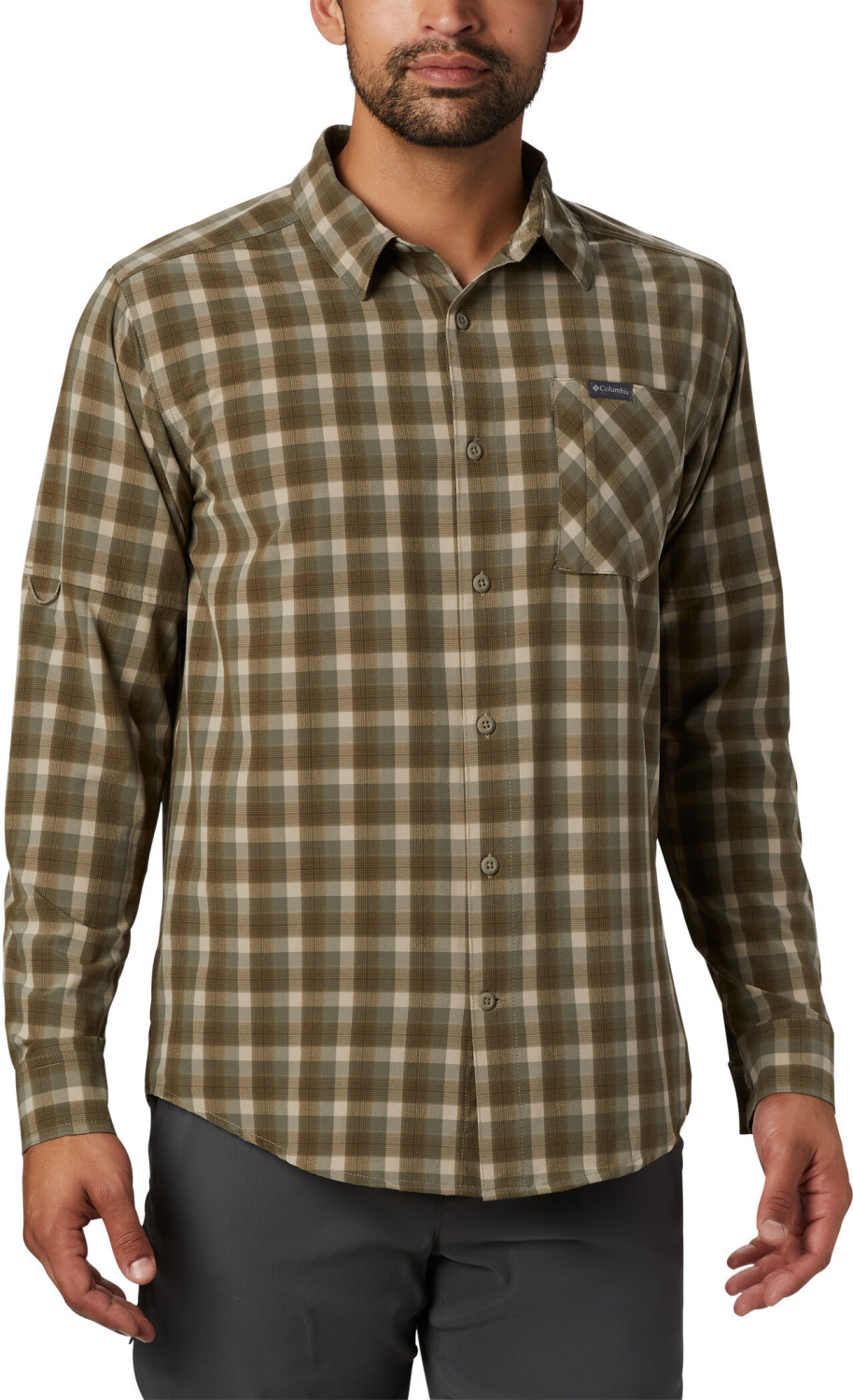 Columbia Men's Truple Canyon Shirt (1883324) fossil mini tonal plaid