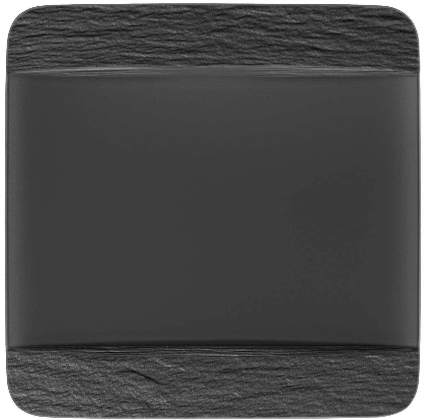 Villeroy & Boch Assiette plate carrée Manufacture Rock 28 x 28 cm noire