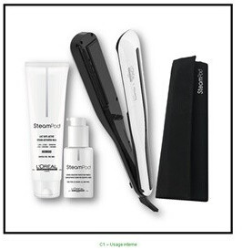 L'Oréal Steampod 3.0, lait cheveux fins (150 ml), sérum (50 ml) et trousse de rangement