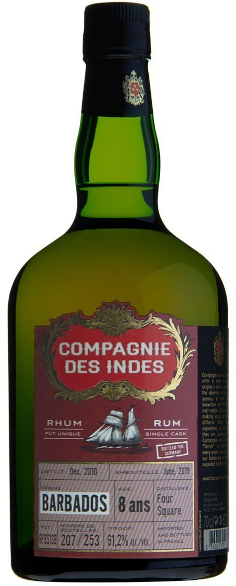 Compagnie des Indes Barbados Foursquare 8 Jahre Rum Cask Strength 61,2% 0,7l