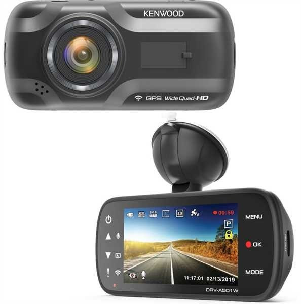 Kenwood DRV-A501W Caméra de tableau de bord Wide Quad HD Noir Wifi