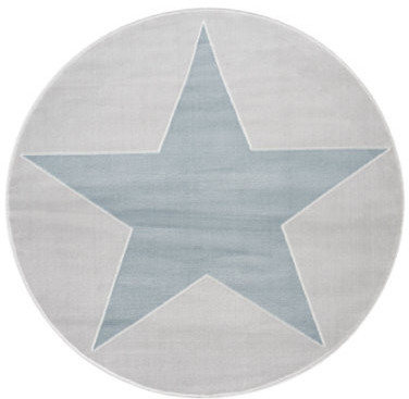 Livone Happy Rugs Shootingstar rund (ø 133 cm) Silvergrey/Blue