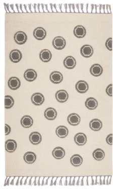 Livone Schurwolle Happy Rugs Ring (120 x 180 cm) Nature/Silvergrey