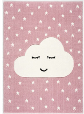 Livone Kids Love Rugs Smiley Cloud (120 x 170 cm) Rose/White